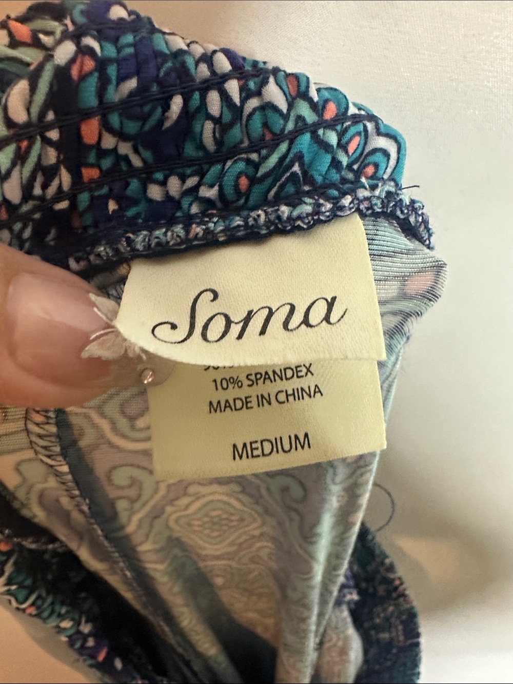 Soma Blue Paisley Wide-Leg Women's Pants - Picture 5 of 6